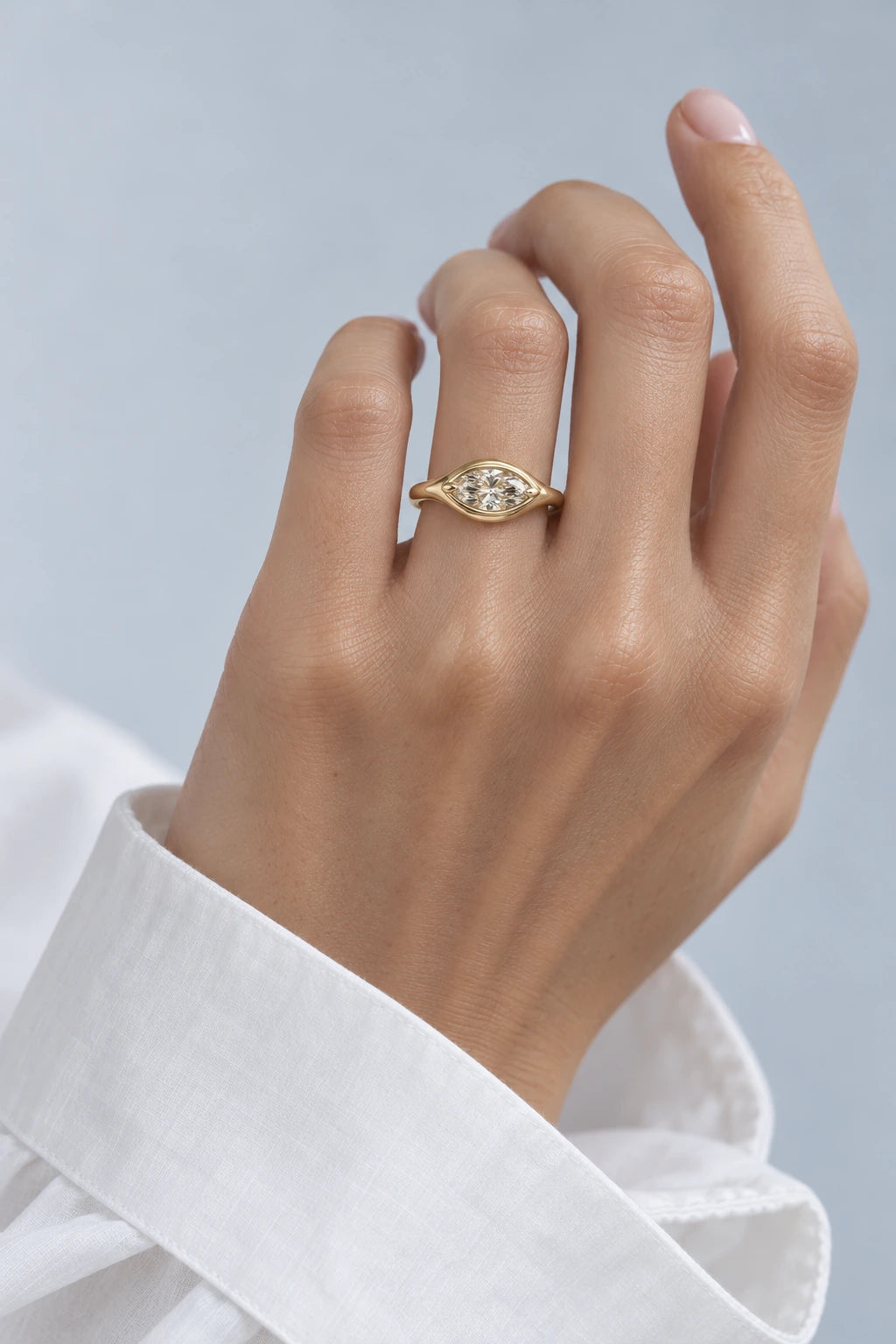 Amélie Bezel 1ct Marquise Solitaire Ring