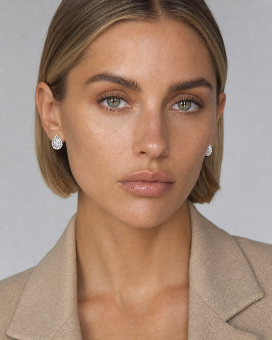 Céline Moissanite Teardrop Stud Earrings