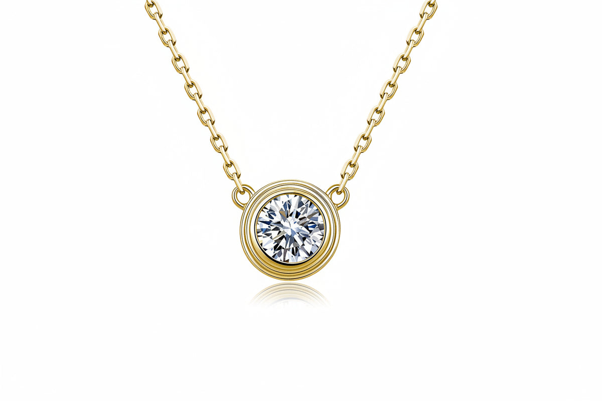 Isabella Bubble Pendant Necklace snake-bone chain detail