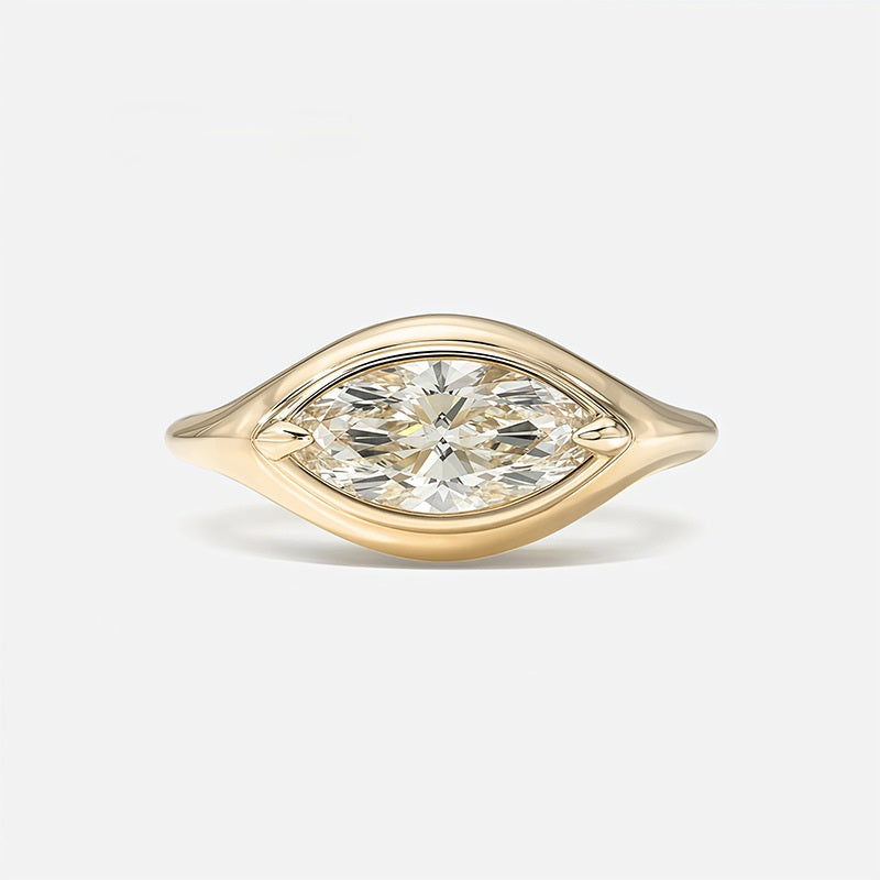 Amélie Bezel 1ct Marquise Solitaire Ring