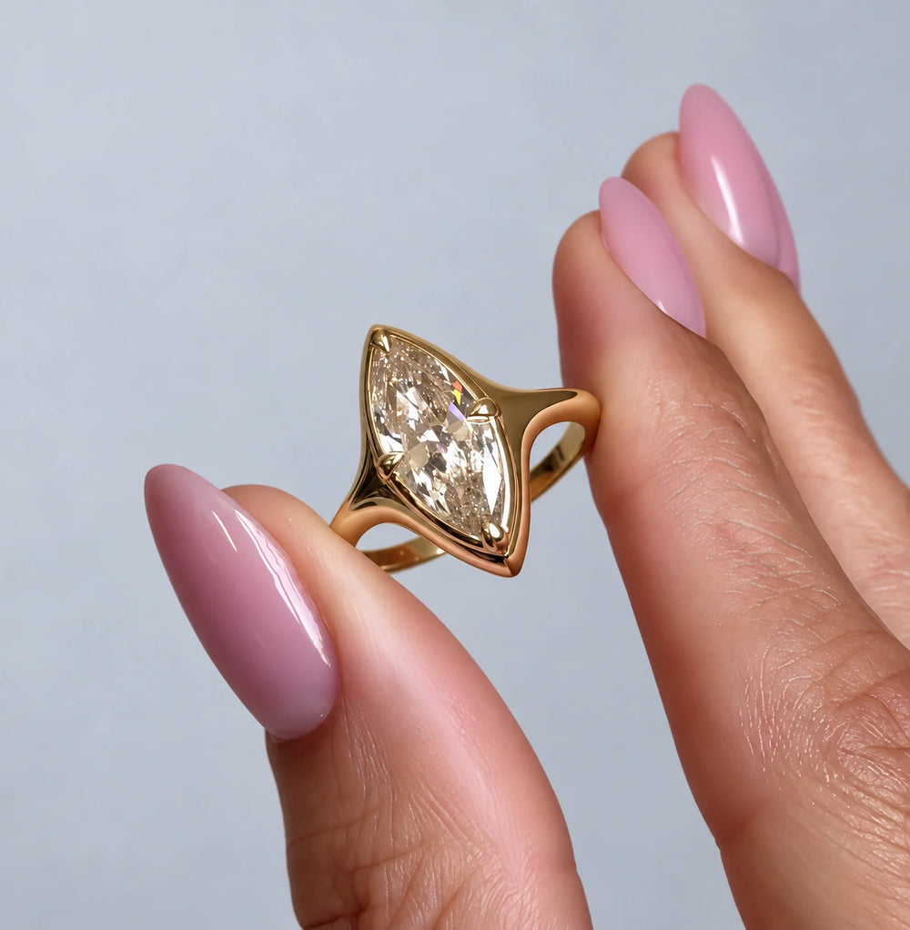 Amélie Bezel 2ct Marquise Solitaire Ring
