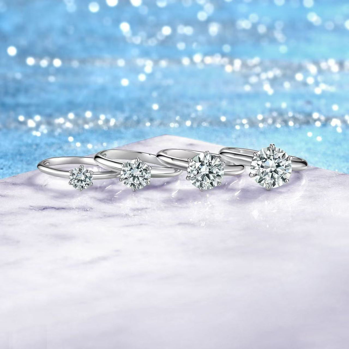Valentina Classic Six-Claw Ring in 14K gold plated finish