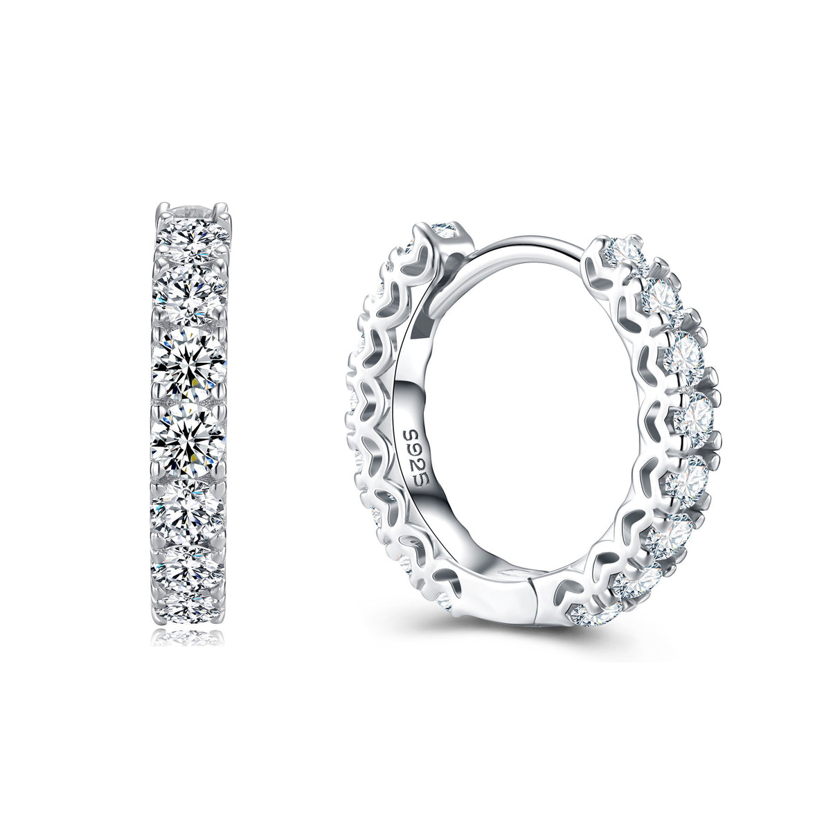 Solana Moissanite Hoop Earrings in S925 sterling silver