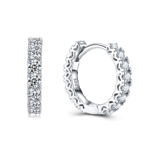 Solana Moissanite Hoop Earrings in S925 sterling silver