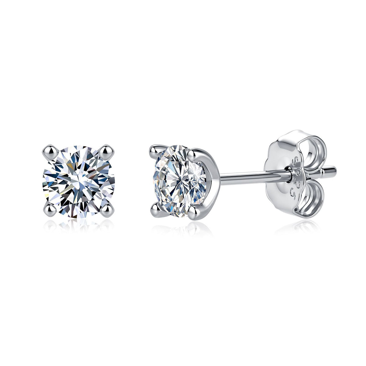 Solène Four-Claw Moissanite Stud Earrings in S925 sterling silver