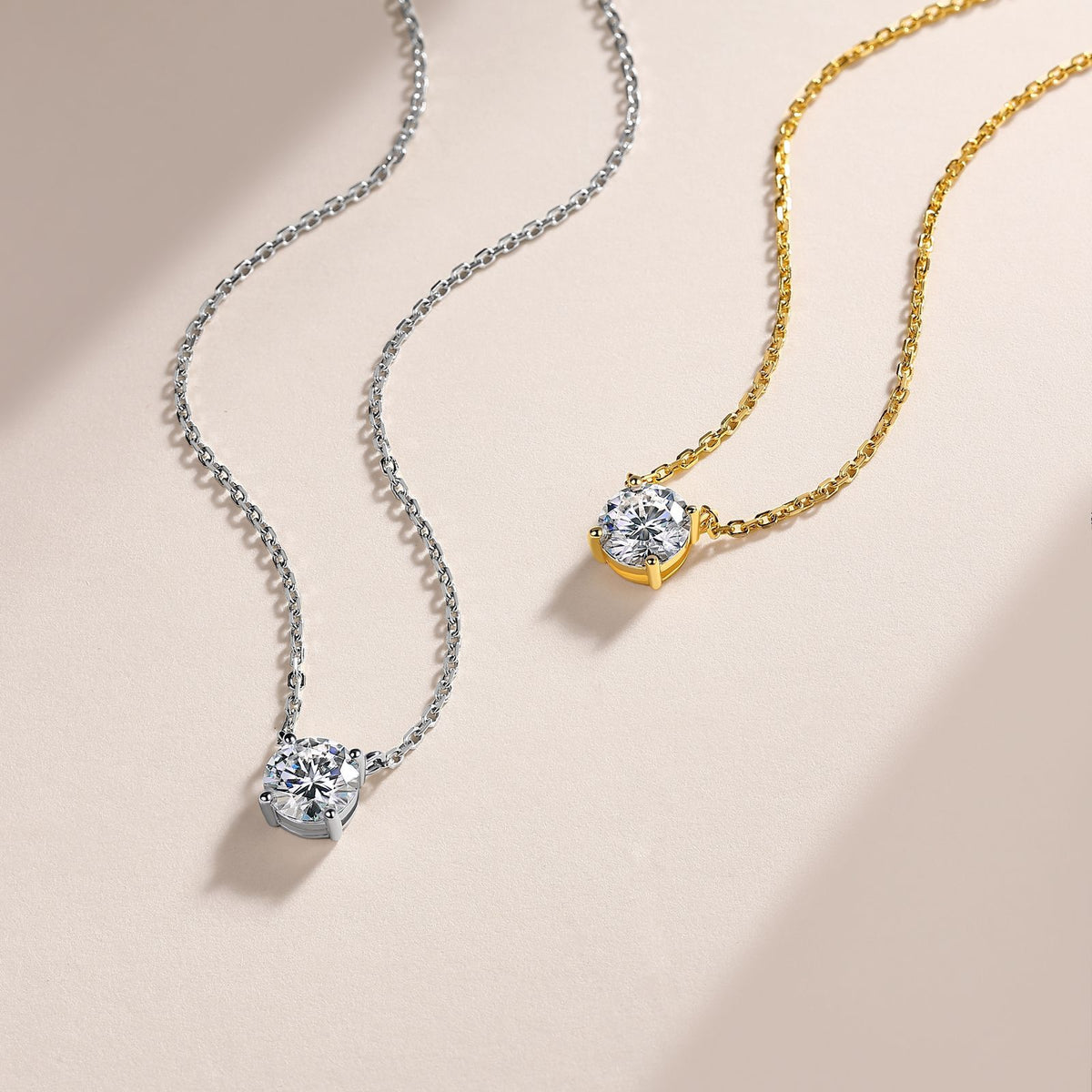 Solène Solitaire Necklace in 14K gold plated finish