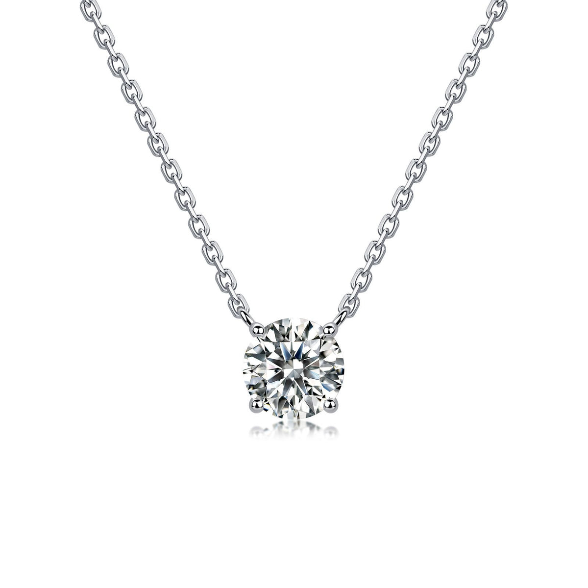 Solène Moissanite Solitaire Necklace in S925 sterling silver