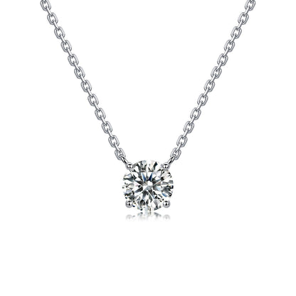 Solène Moissanite Solitaire Necklace in S925 sterling silver