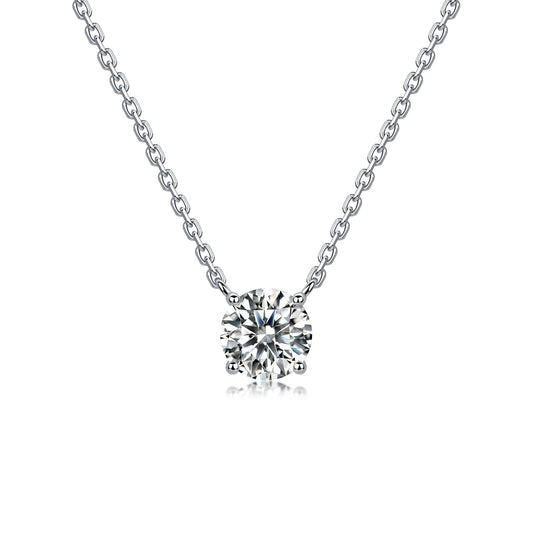 Solène Moissanite Solitaire Necklace in S925 sterling silver