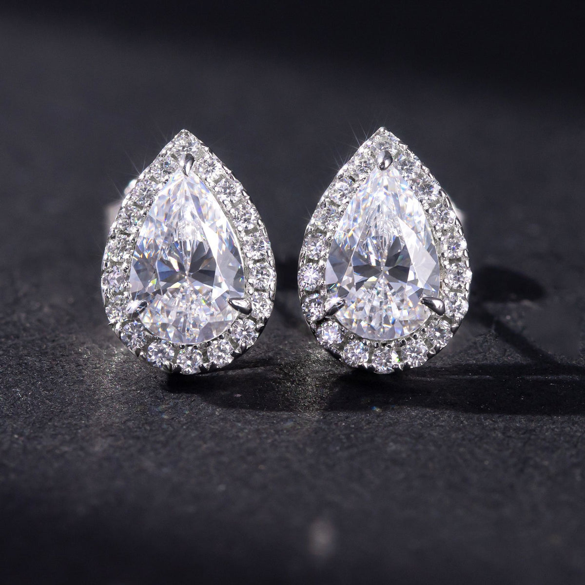 Céline Moissanite Teardrop Stud Earrings
