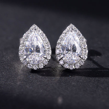 Céline Moissanite Teardrop Stud Earrings