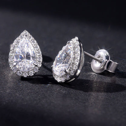 Céline Moissanite Teardrop Stud Earrings