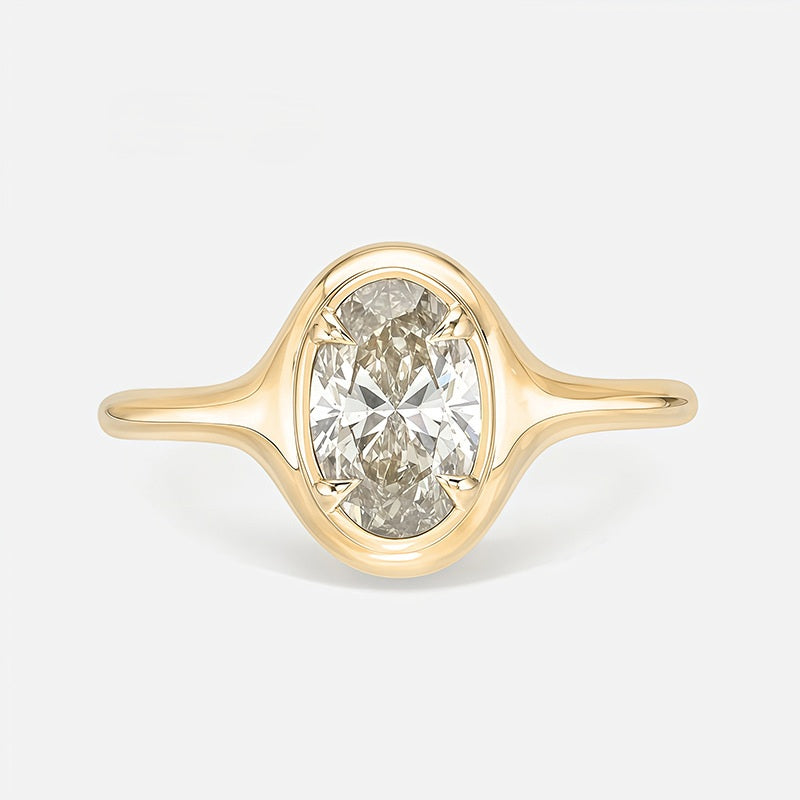 Amélie Bezel 1.5ct Oval Solitaire Ring