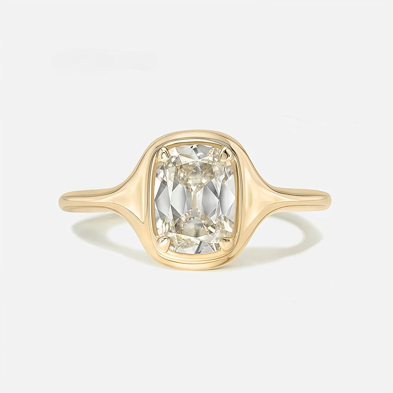 Amélie Bezel 2ct Cushion Solitaire Ring