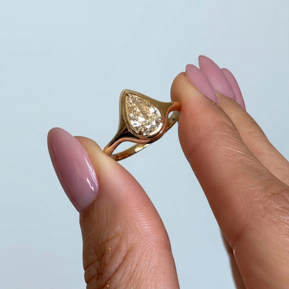 Amélie Bezel 2ct Pear Solitaire Ring