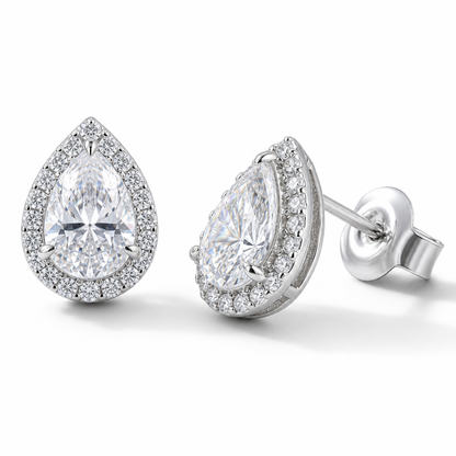 Céline Moissanite Teardrop Stud Earrings