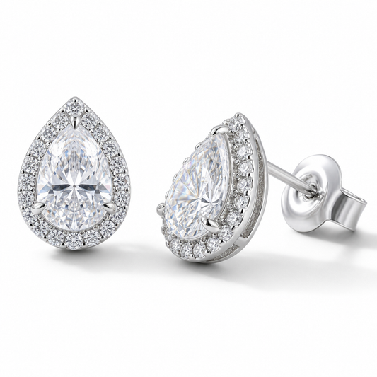 Céline Moissanite Teardrop Stud Earrings