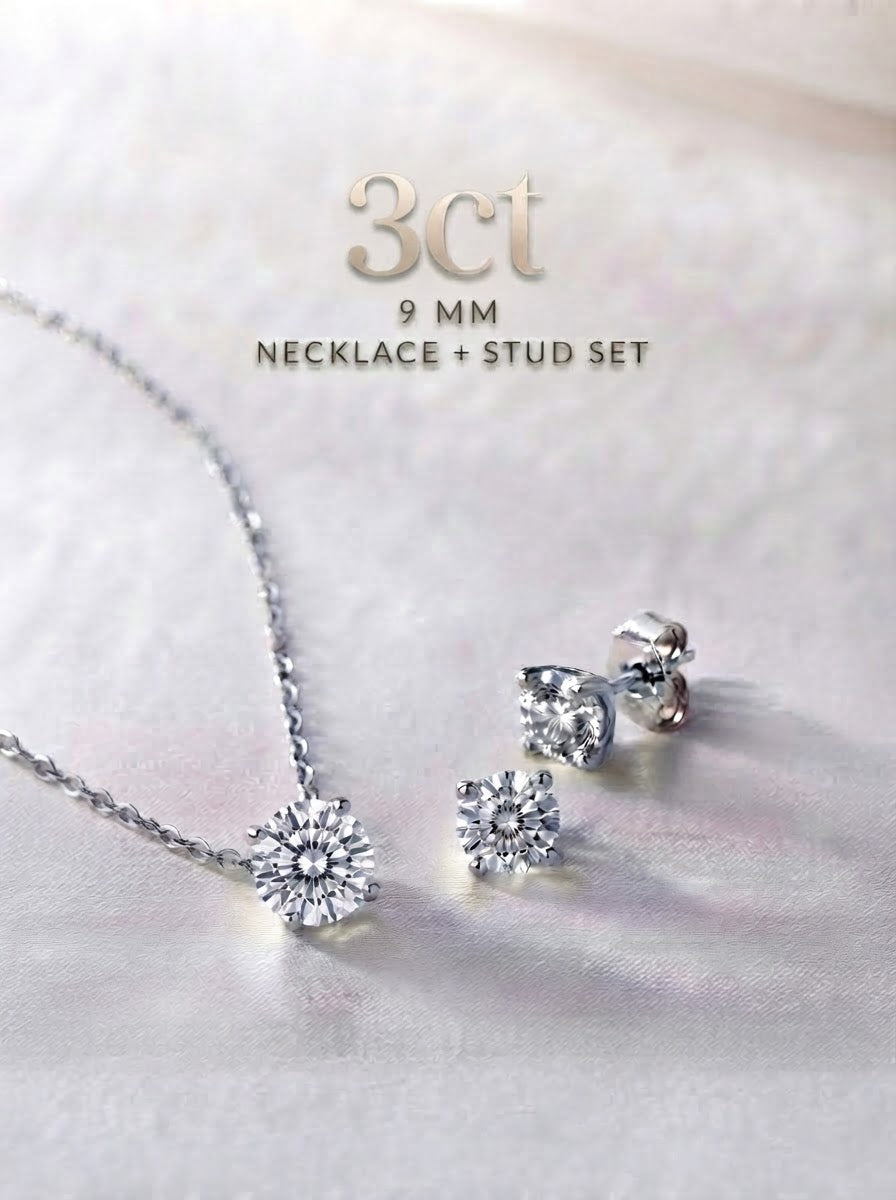 Statement | Solène 3ct Set | Earrings and Necklace | 9ct Total