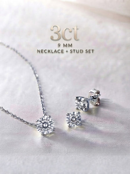 Statement | Solène 3ct Set | Earrings and Necklace | 9ct Total