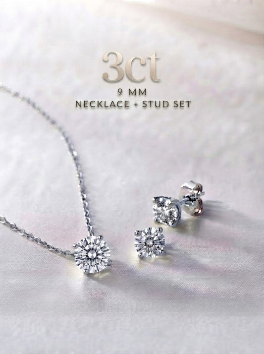Statement | Solène 3ct Set | Earrings and Necklace | 9ct Total