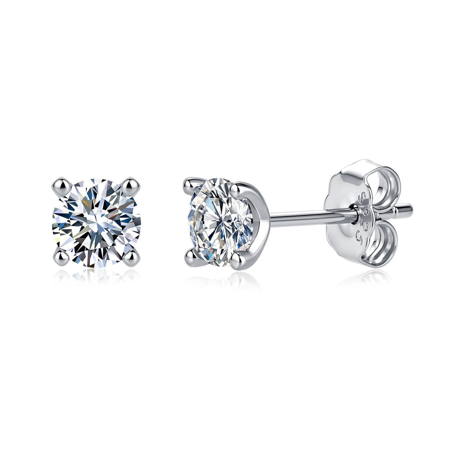 Solene one-carat moissanite stud earrings