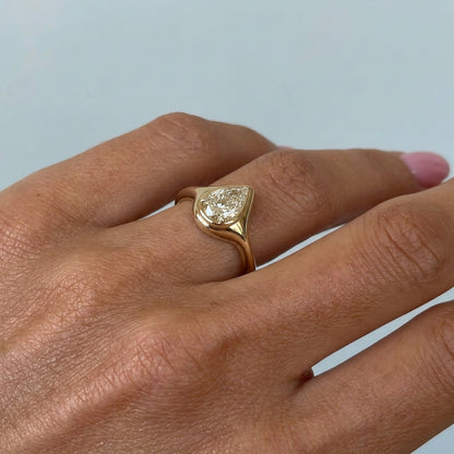 Amélie Bezel 2ct Pear Solitaire Ring