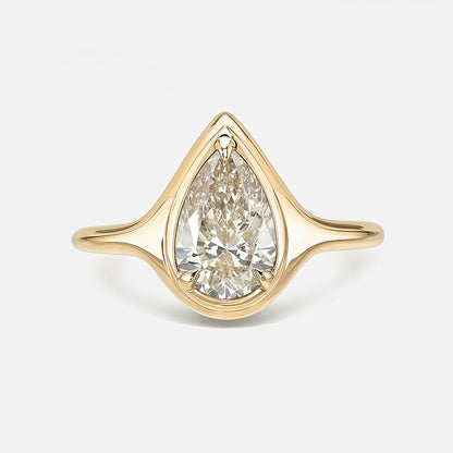 Amélie Bezel 2ct Pear Solitaire Ring