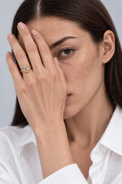 Amélie Bezel 2ct Cushion Solitaire Ring