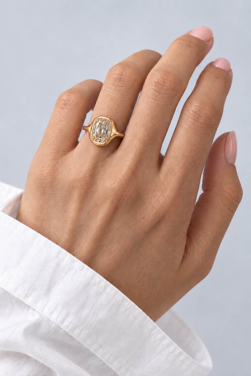 Amélie Bezel 2ct Cushion Solitaire Ring