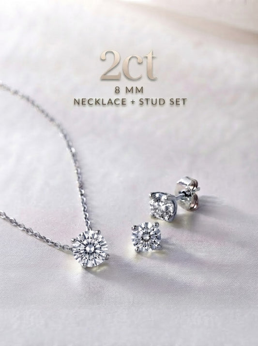 Signature | Solène 2ct Set | Earrings and Necklace | 6ct Total