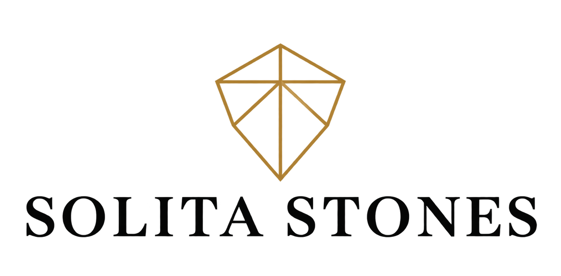 Solita Stones stacked gold gemstone logo